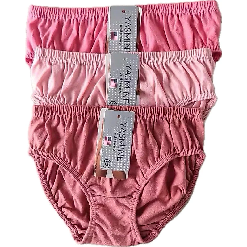 38% OFF #YASMINE(6-12pcs)Bekini Panty plain and printed 40% cotton 60%polyester inside garter M-2XL Expandex