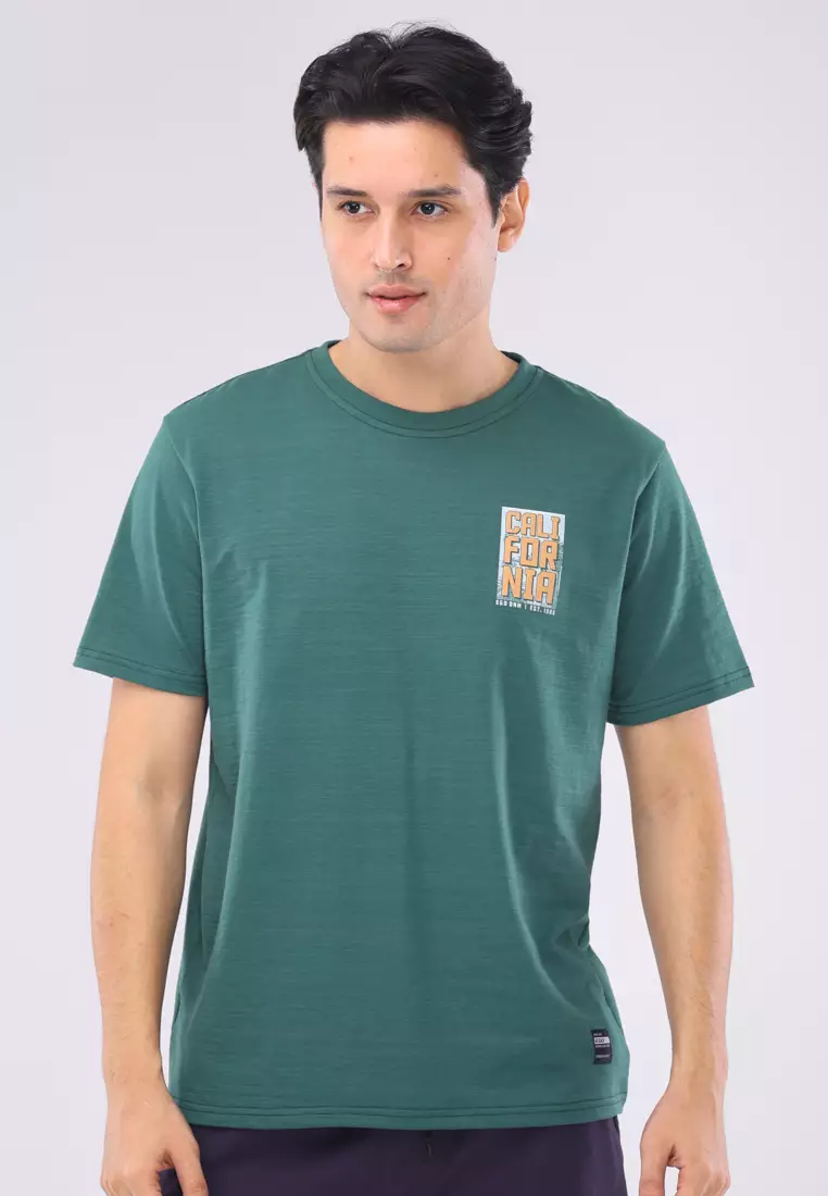 69% OFF Round Neck Streaky Short Sleeves
