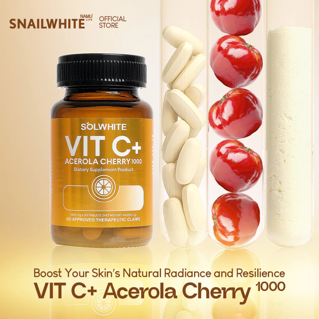 50% OFF SOLWHITE VitC+ Acerola Cherry 1000 Dietary Supplement Product 30s