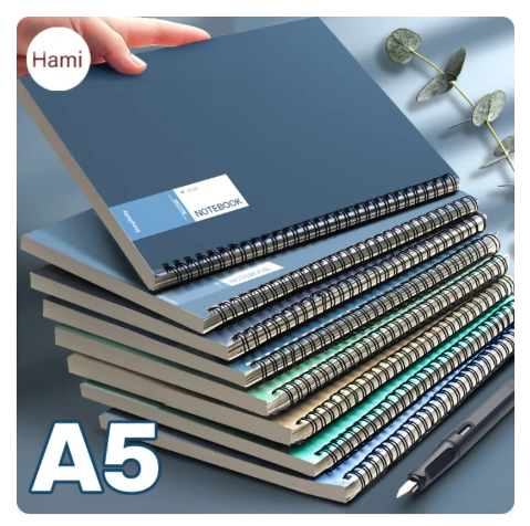 63% OFF Hami 5Pc A5 Spiral Notebook Set Morandi Solid Colors Spring Notebook Aesthetic NoteBook Student Thickened Notepad 60 Sheets