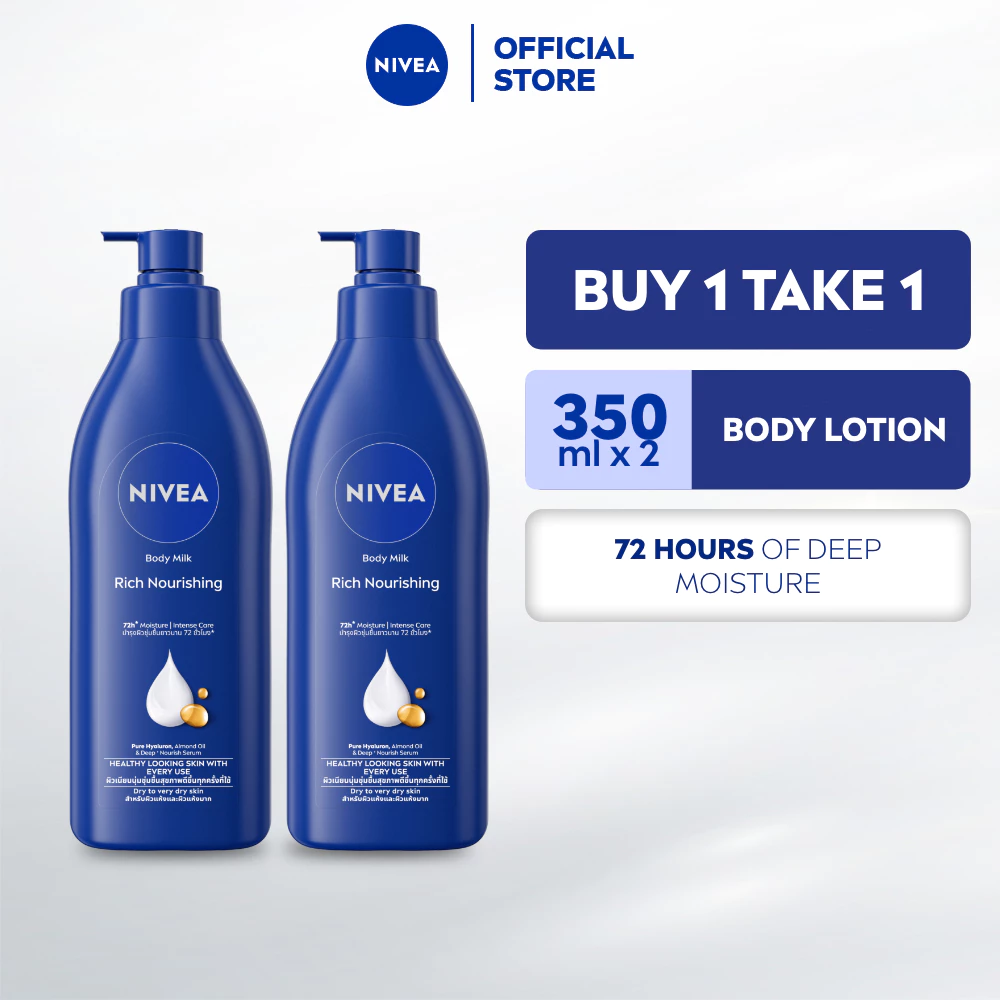 50% OFF BUY 1 TAKE 1 NIVEA Body Lotion Intensive Moisture Body Milk for dry skin, 350ml
