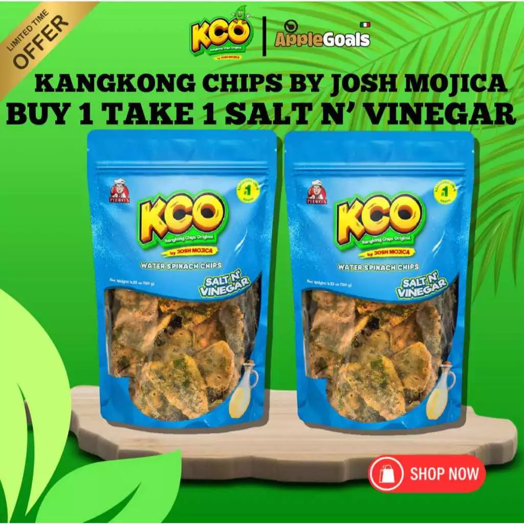 15% OFF BUY 1 TAKE 1 KANGKONG CHIPS BY JOSH MOJICA "SALT N' VINEGAR" Spinach Snacks On The Go Crisps Chips