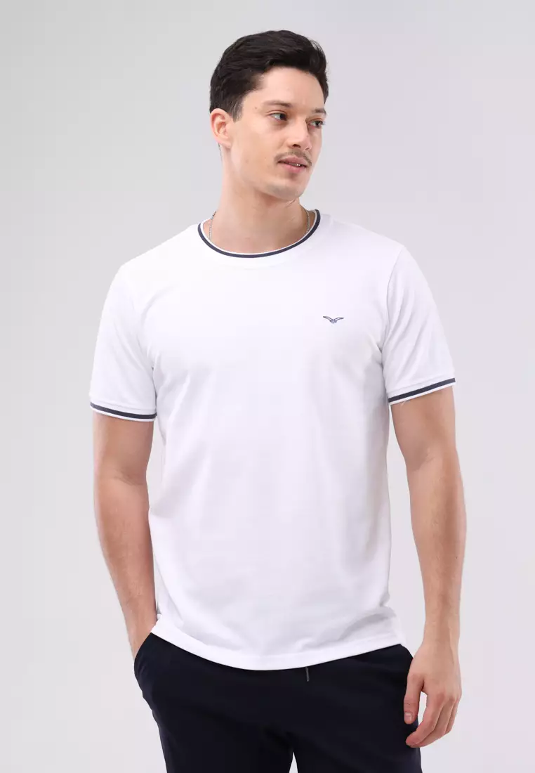 38% OFF Round Neck Pique Short Sleeve