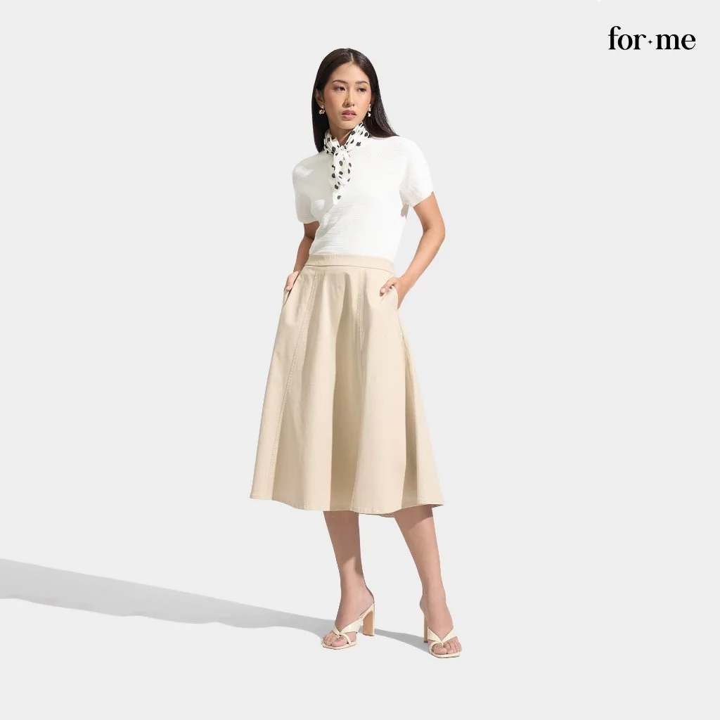 37% OFF ForMe A-Line Midi Skirt with Seam Detail For Women