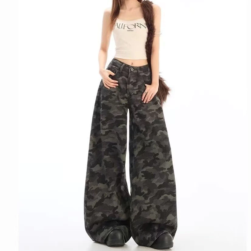 28% OFF GDTIMA Baggy Wide Leg Jeans HIgh Waist Pants For Women Vintage Loose Casual Trousers Casul Pants