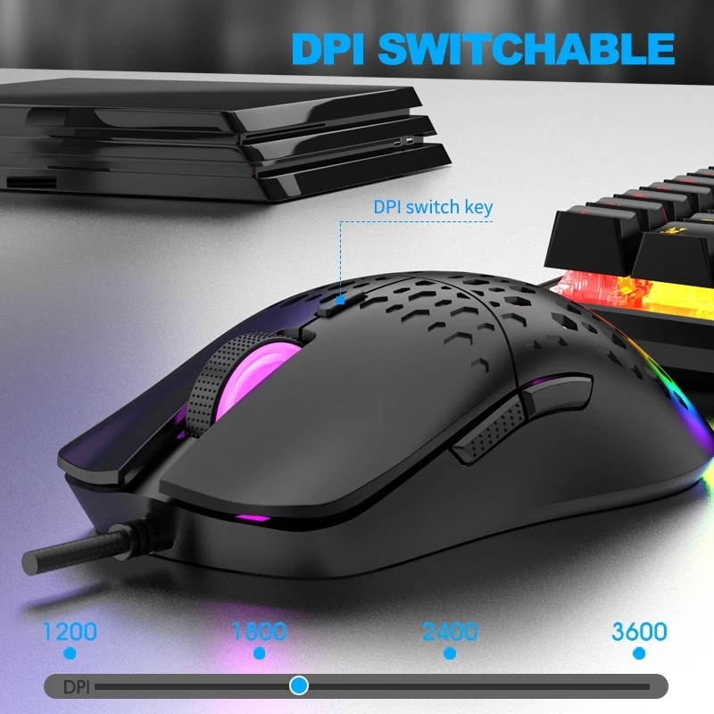 64% OFF Zeus x Raiku G701 RGB Wired Gaming Mouse - Honeycomb Shell Design 4 Adjustable DPI Led Illumination