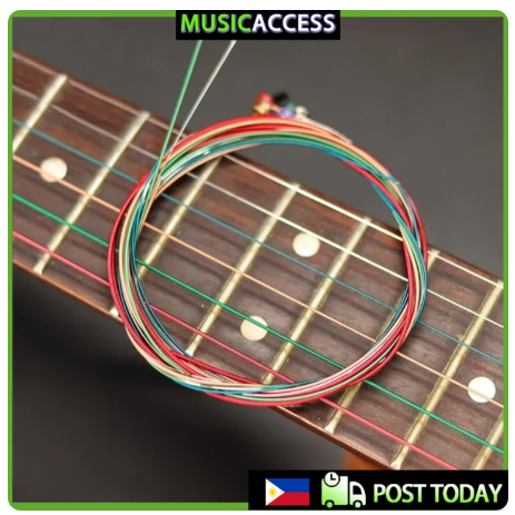 72% OFF 1 Set 6Pcs Rainbow Colorful Guitar Strings E-A for Acoustic Folk Guitar Classic Guitar Multi Color Guitar Parts