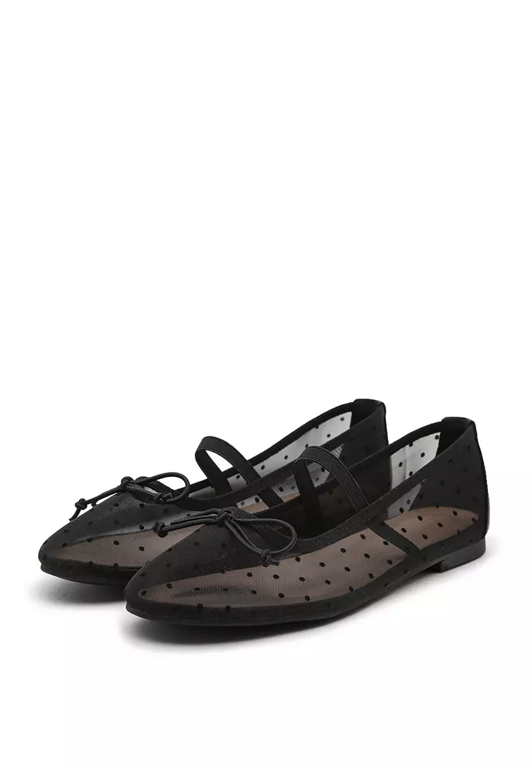 50% OFF Chloe Mesh Maryjane Flats (1cm) - Black