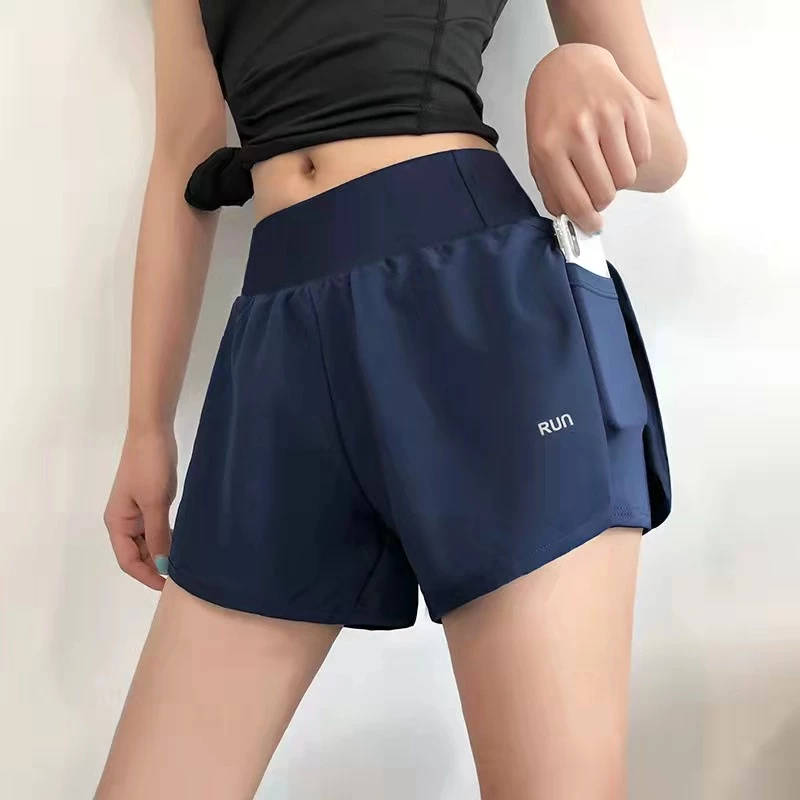 35% OFF 2in1 Sports shorts loose casual anti-glare pockets quick-drying summer yoga pants for women 388