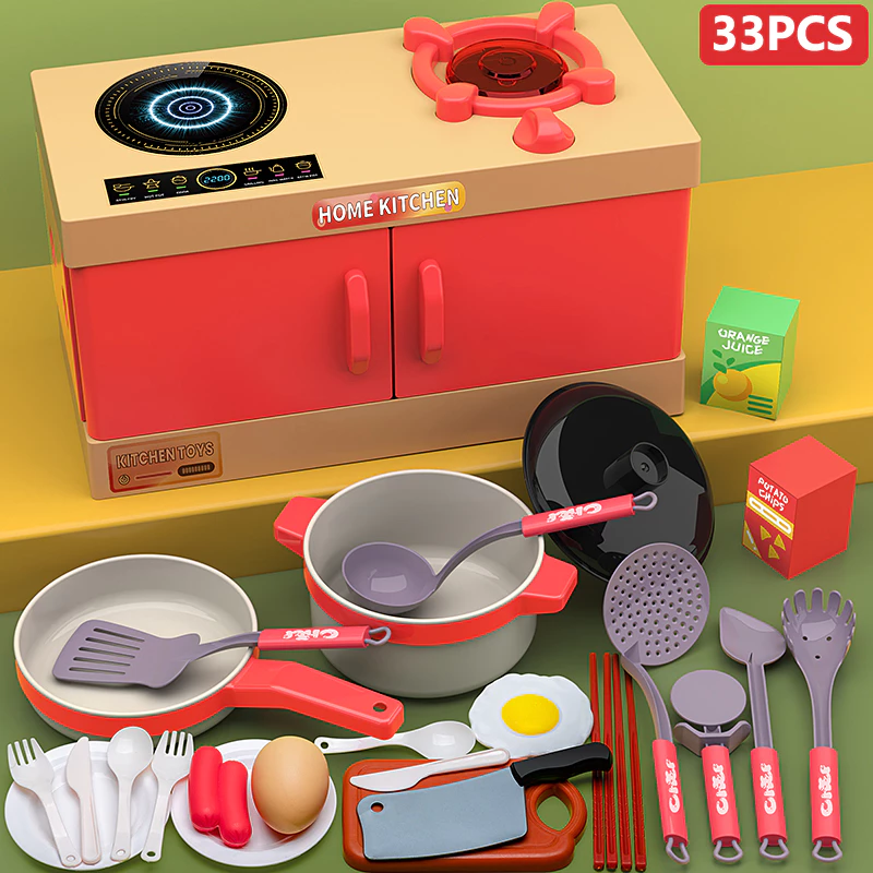 31% OFF 84PCS Children Kitchen Toys Simulation Dinnerware Educational Toys Mini Food Pretend gift