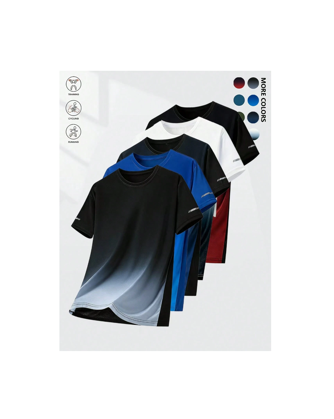 48% OFF 5pcs/Set 2026 Spring & Summer Men's Sports T-Shirts, Outdoor Running Fitness Fashion Print Tees, Sports Casual Wear