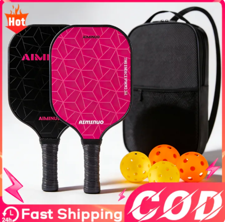 75% OFF T700 Glass Fiber Pickleball Paddle Set 2 Rackets + 4 Pickleballs + Storage Bag Professional Level Racket Sports