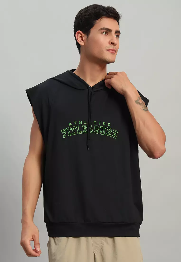 78% OFF Fitleasure Men's Athletics Sleeveless Oversized Hoodie