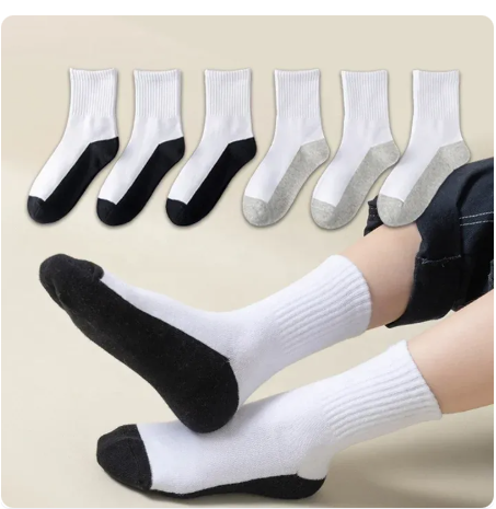 40% OFF 12 Pairs/6 Pairs School Student Socks Calf High Cotton Medyas For Men and Women