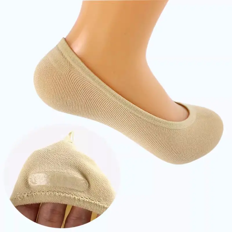 39% OFF ac.shop 12Prs Fashionable Women's Half-Palm Hidden Socks Non-Slip Silicone Cotton Fabric Minimalist Black Lingerie Everyday Style Comfortable Elegant Medyas Womenswear Basic