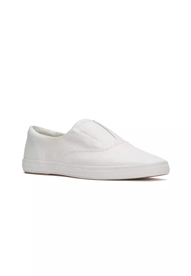 30% OFF Womens Champion Square Toe Slip Canvas Sneaker Snow White (WF68272)