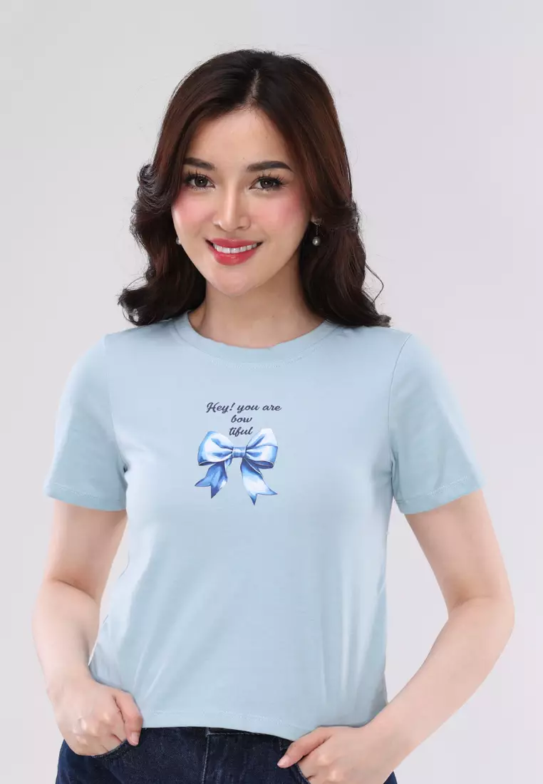 67% OFF Single Jersey Short Sleeves Round Neck Basic Top