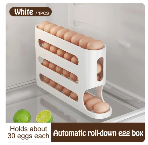 79% OFF Four-layer Refrigerator Egg Storage Box Kitchen Egg Box Storage Rack Large Capacity Dedicated Egg Automatic Rolling Egg Storage Box