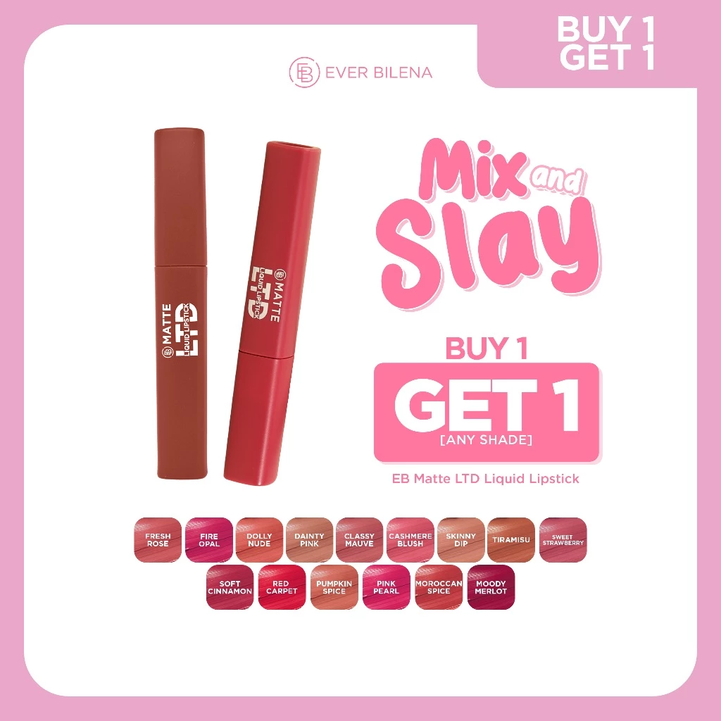30% OFF Buy 1, Get 1 - EB Matte LTD Liquid Lipstick [ANY SHADE]
