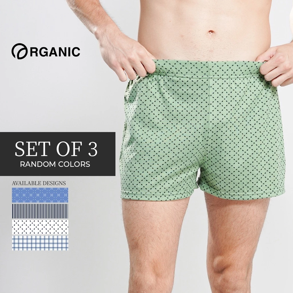 33% OFF Organic boxer short for men 3pcs Set Random Colors Underwear Black Gray Blue innerwear 3 pcs sale