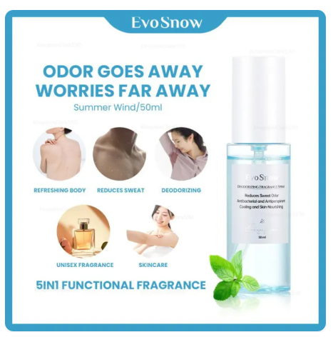 56% OFF [FDA]EvoSnow 5in1 Functional Fragrance /Body Spray /Deodorizing Antiperspirant Antibacterial Fragrance Skin Brightening / Must-have for travel or dates / Unisex fragrance