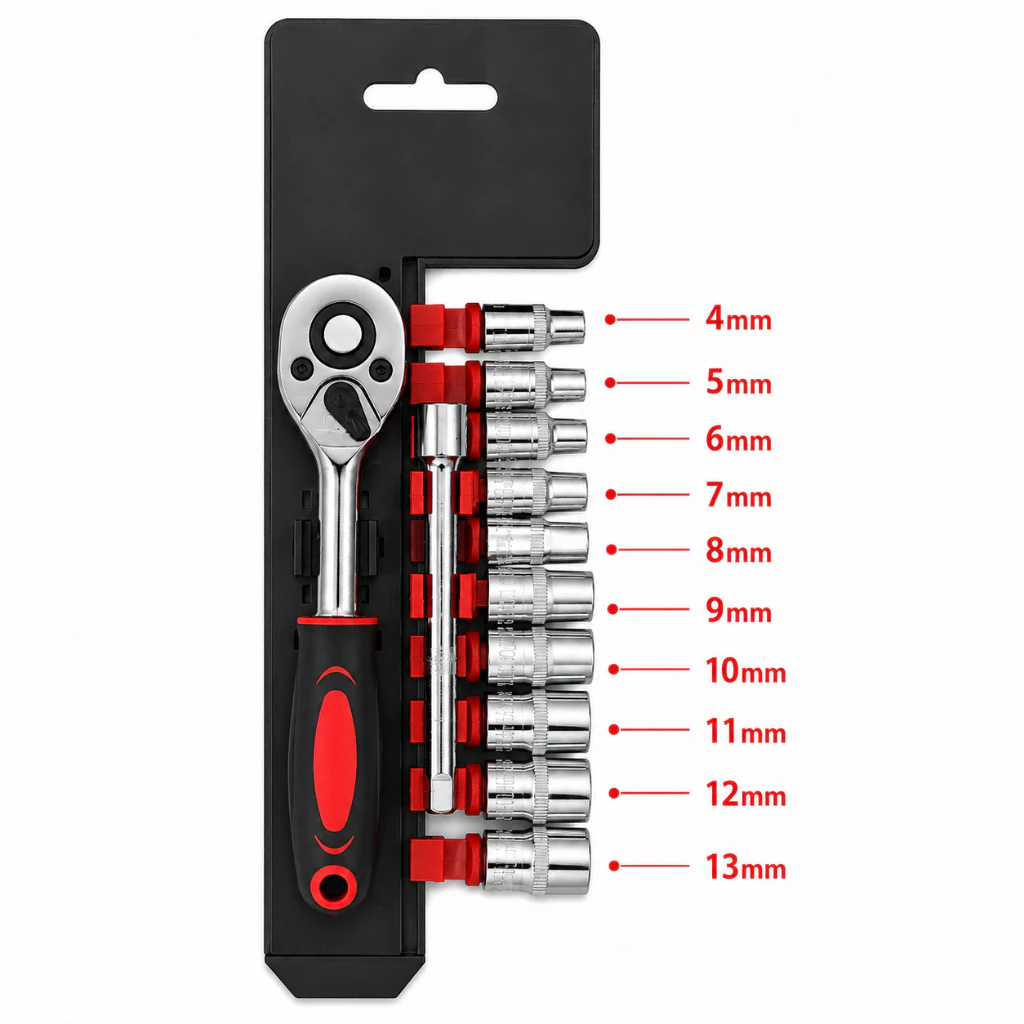 66% OFF HILTUX 12PCS Ratchet Wrench Socket Set Cr-V 24T