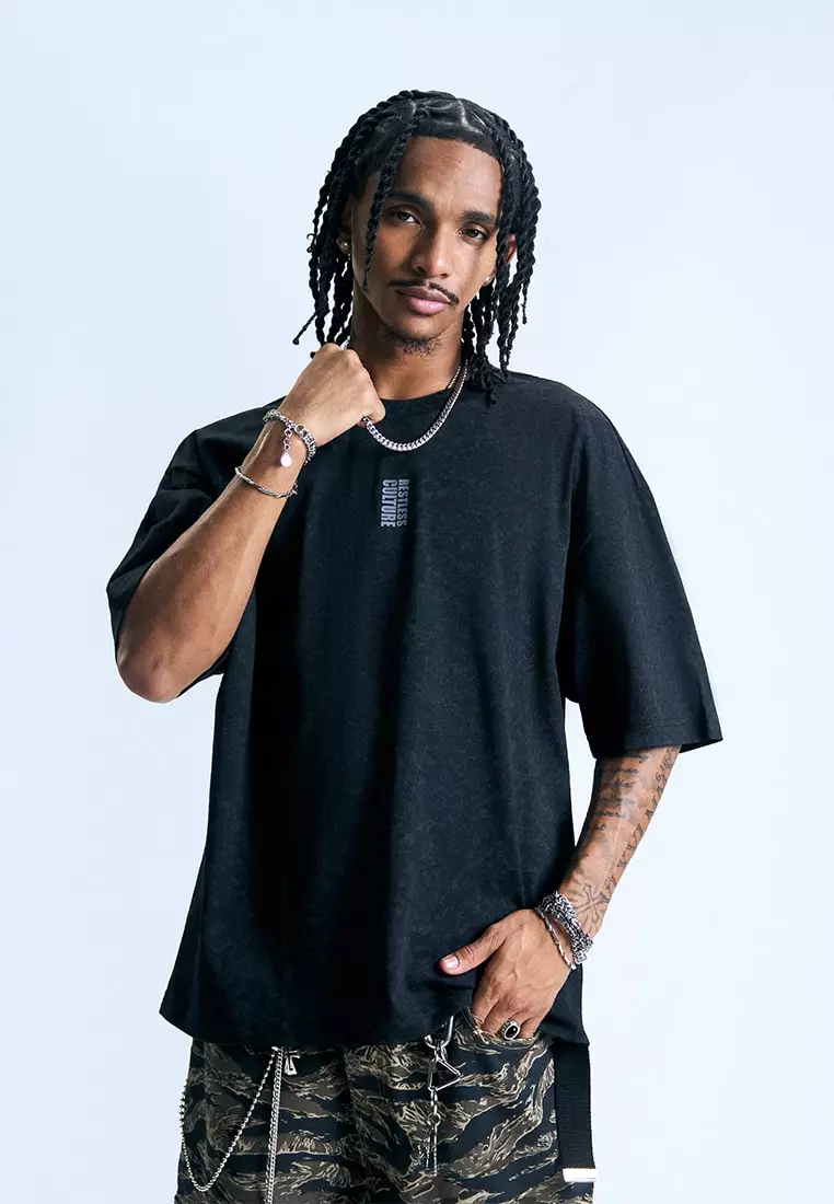 10% OFF OXGN Washed Graphic Oversized T-Shirt