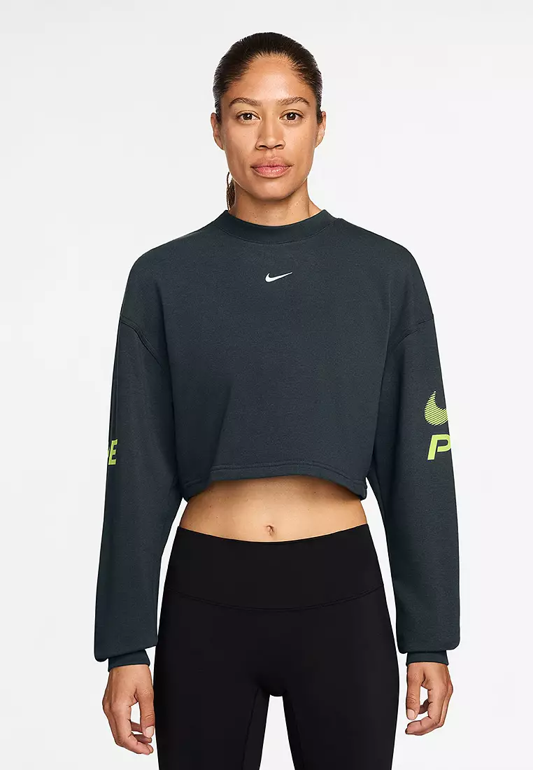 53% OFF NIKE Pro Dri-FIT Loose Crew-Neck French Terry Sweatshirt