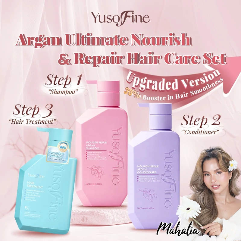 47% OFF [Hair Care Bundle] Yusofine Nourish-Repair Argan Shampoo + Conditioner + Hair Treatment