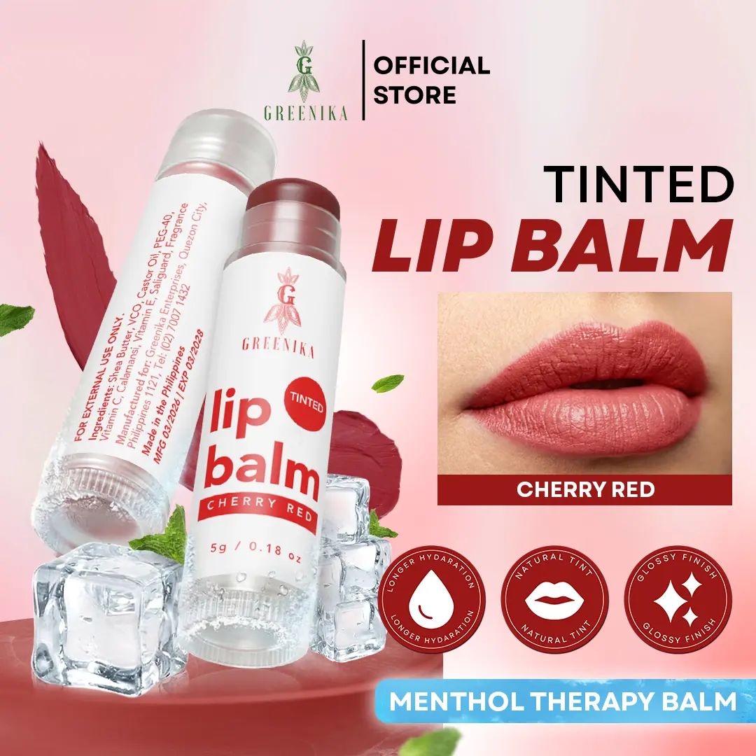 54% OFF [ LIP TINT BALM - CHERRY RED ] Greenika Shades Liptint Tinted Lip Balm Lip Gloss Lip mask Lip Care for Cracked Dry Lips Moisturizer Lip Tint Beauty Skin Care Product Miracls Lip Care Shimmer Lipstick with Vitamin C and Vitamin E Castor oil