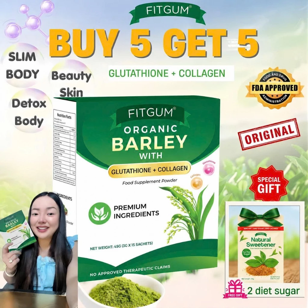 69% OFF FITGUM Organic Barley with Glutathione and Collagen | FDA APPROVED | Only 7P/sachet [FREEBIES]