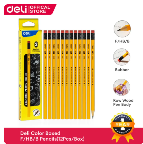 57% OFF Deli 12Pcs #2 Pencils With Eraser No.1 No.2 No.3 Pencils Original For School Supplies Hexagonal Rod CC089 (Box)