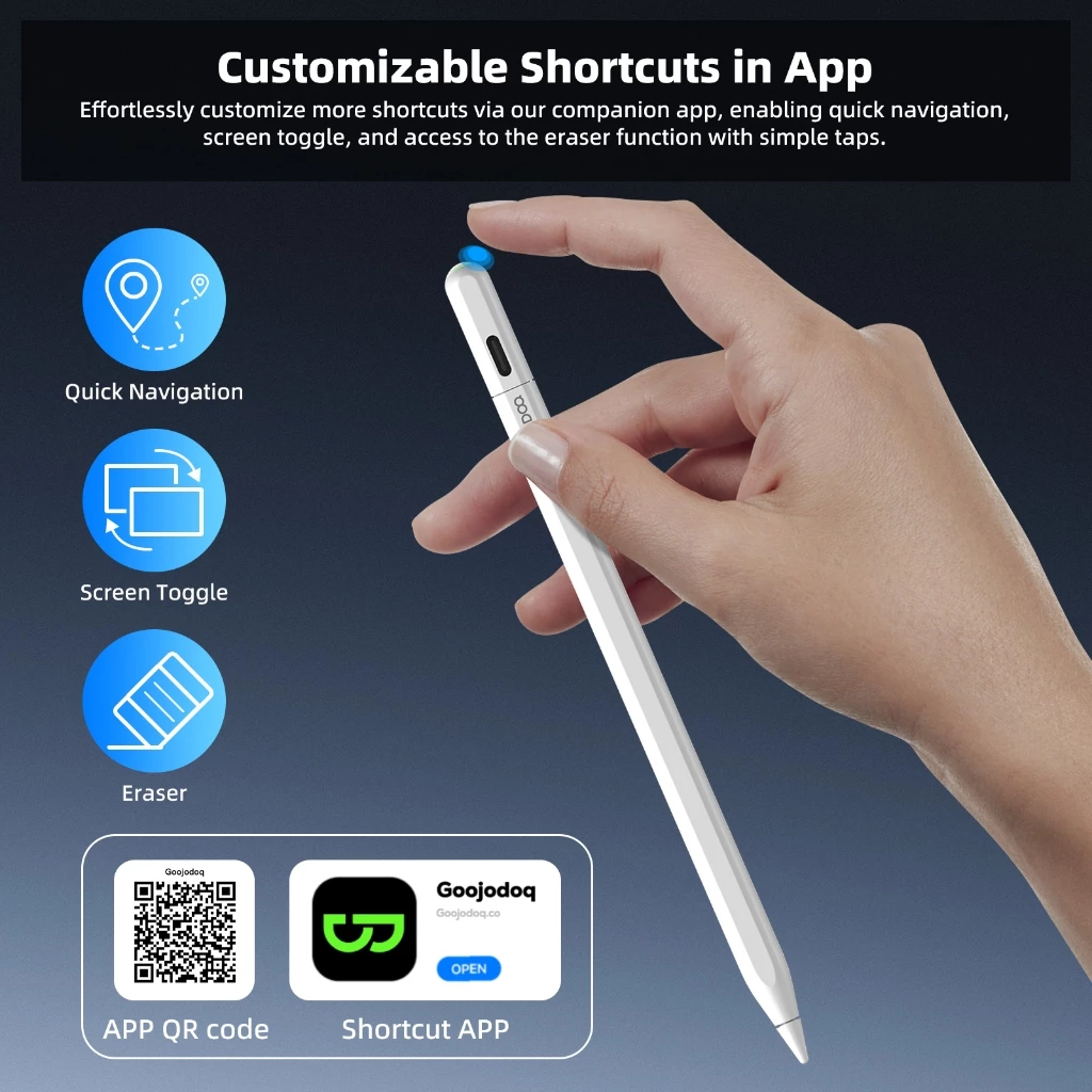 25% OFF GOOJODOQ GD14 Stylus Pen for iPad Pencil 1st 2 Air 6 5 4 Pro11 M4 10th 9th 8th Gen Mini6 Palm Reject