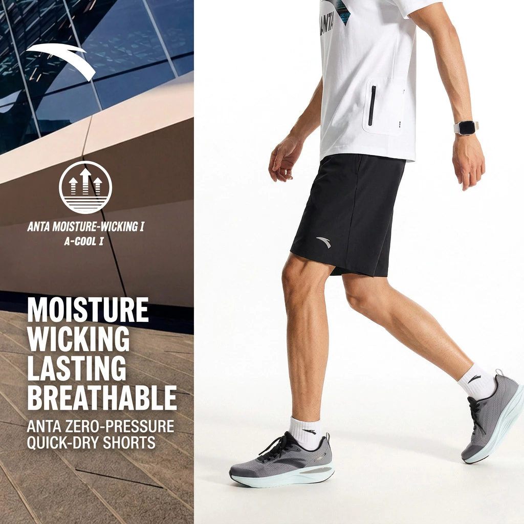 30% OFF ANTA Men Sports Woven Trousers Woven Straight-Leg Fitness Running Training 9526B7501