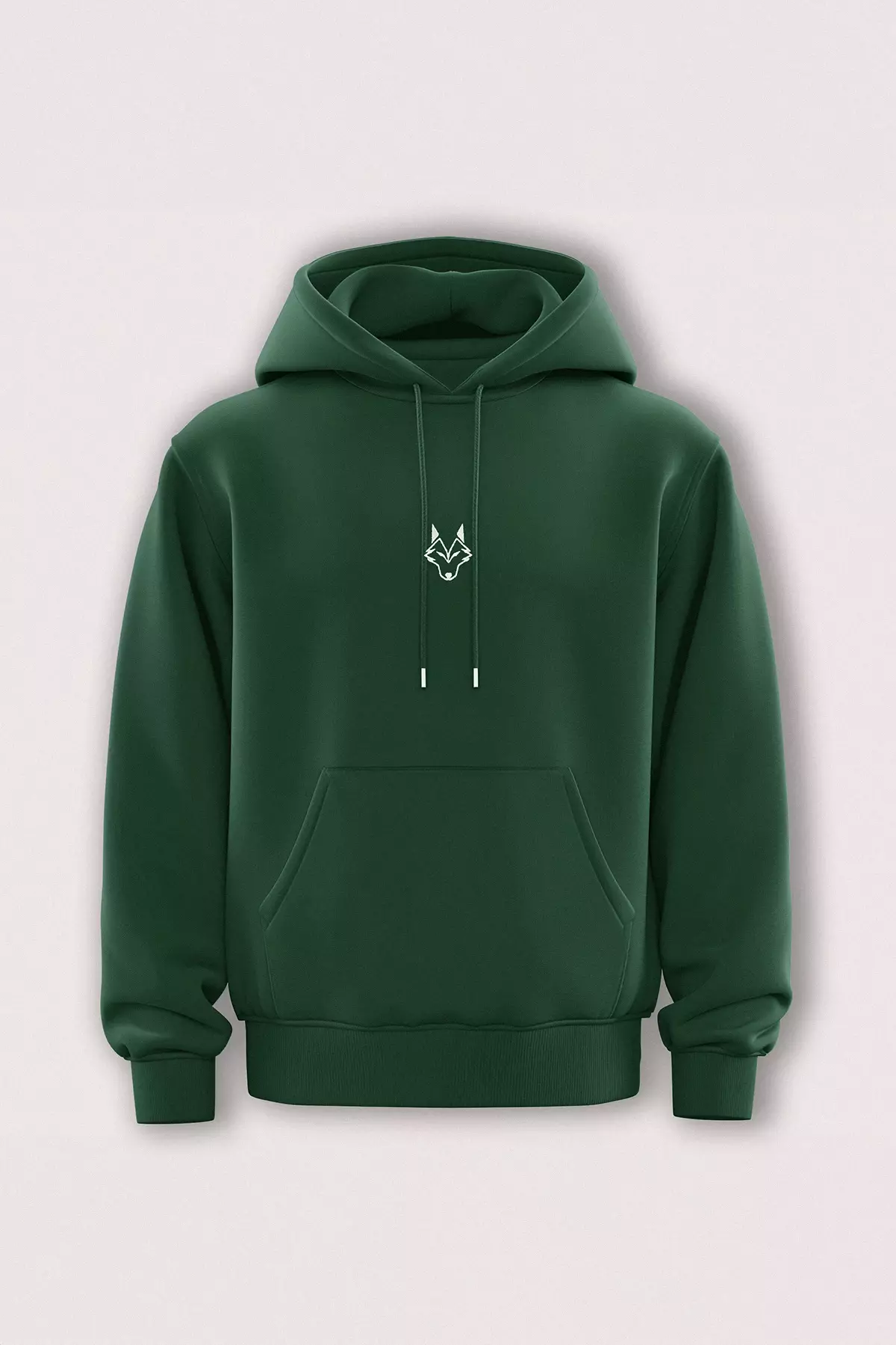 40% OFF Trendyol Khaki Regular/Normal Cut Hooded Polar Fleece Inside Wolf Embroidered Sweatshirt