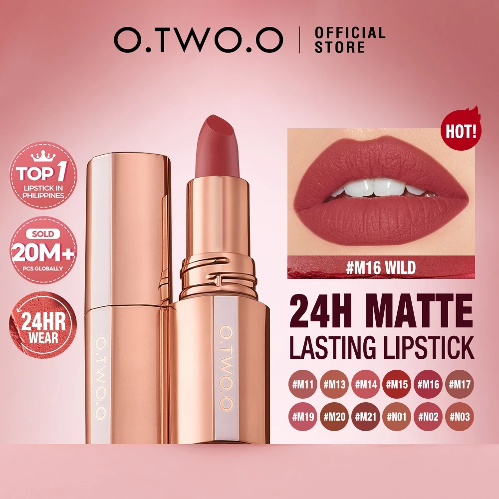 75% OFF O.TWO.O Matte Lipstick Misty Kiss Lock Color Silky 24H Long Lasting Lip Makeup