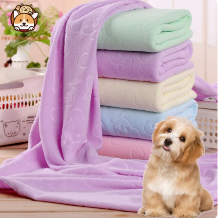 53% OFF Pet Towels Embossing Pet Bath Towel Thin Blanket Microfiber Strong Absorbing Water Dog Towels Teddy Pet Bath Supplies