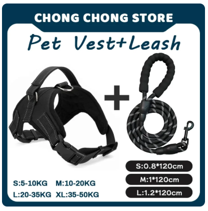 58% OFF CHONG CHONG Reflective Dog Harness with Leash Lead Breathable Adjustable Pet Harness for Medium Big Dog