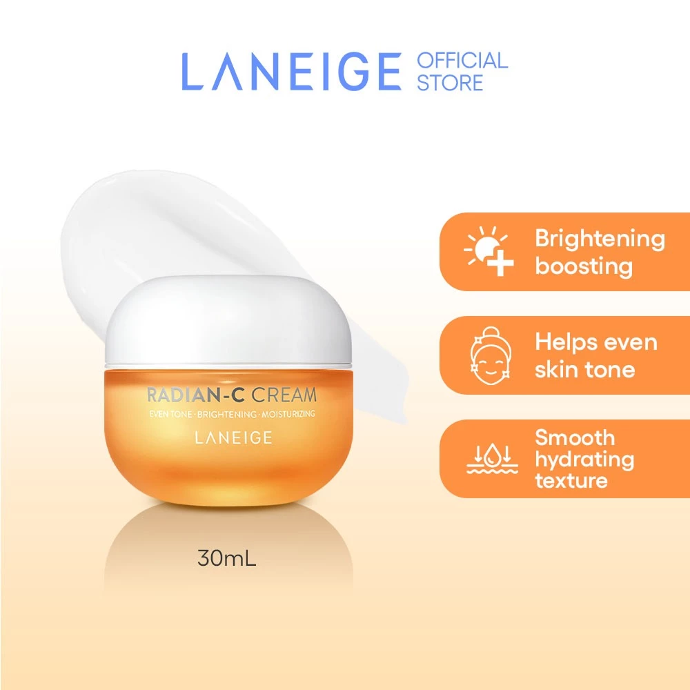 50% OFF LANEIGE Radian-C Cream 30mL – Vitamin C Brightening Cream for Dark Spots, Dull Skin & Radiance