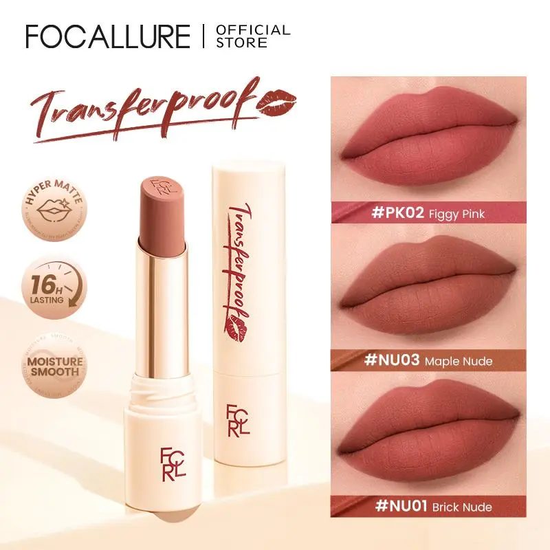 68% OFF FOCALLURE Transferproof Hero Matte Lip Tint Lipstick Waterproof Long Lasting High Pigmented Creamy Smooth Lightweight Moisture