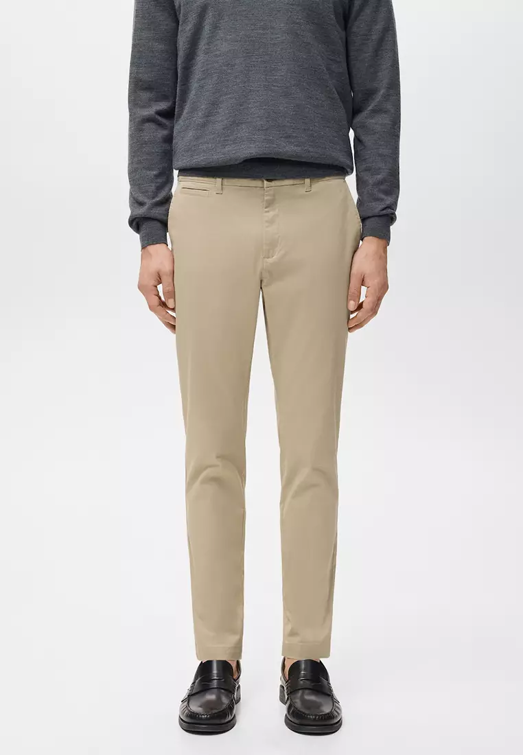 57% OFF MANGO Man Pantalon Cropped Tapered Chino Pants
