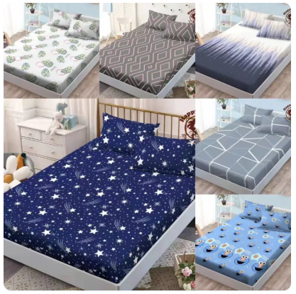 58% OFF 3in1 Garterized Bedsheets Semi Cotton 2pcs pillow case+1fitted sheet
