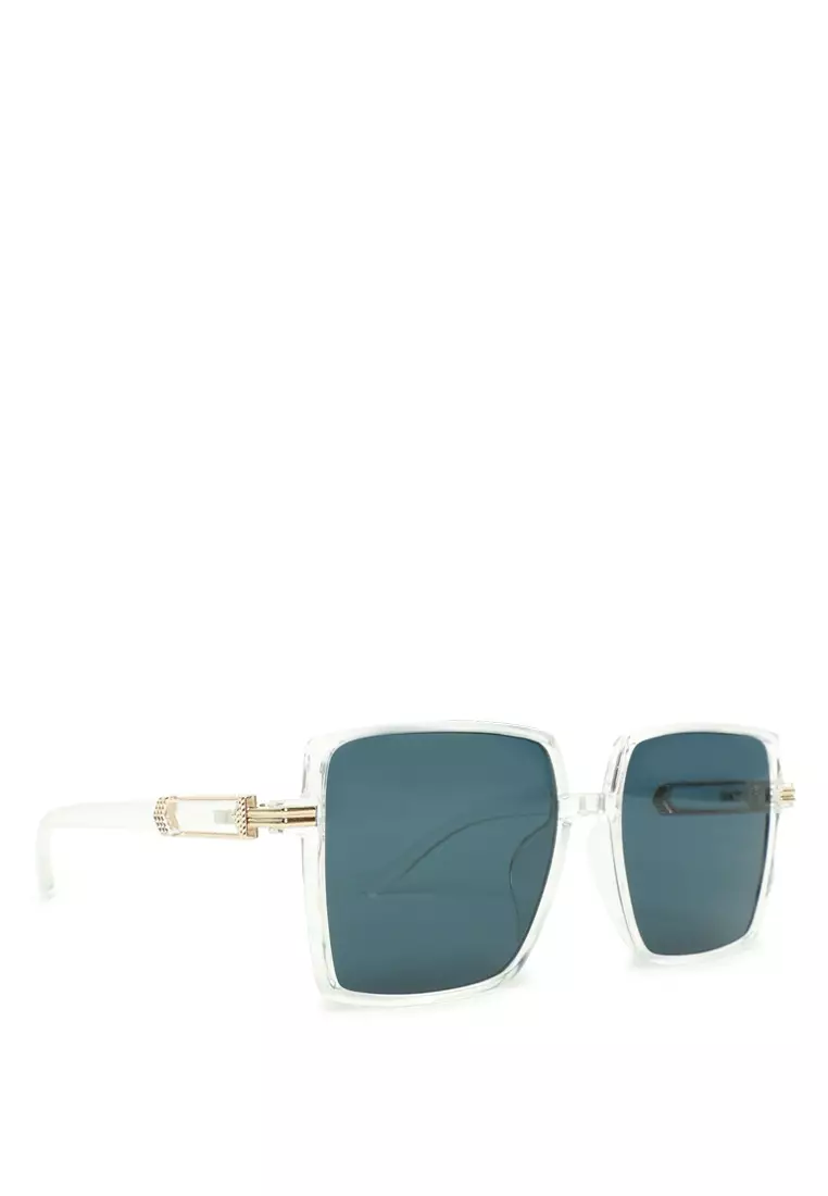 58% OFF Classy Retro Tinted Square Sunglass In White/Grey