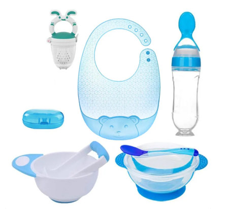 44% OFF Combo Set Bowl Spoon Feeder pacifier Silicone bib Toothbrush Feeding Essential