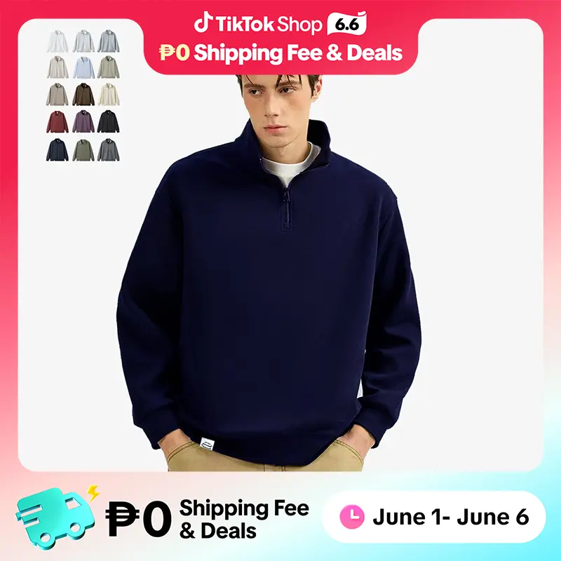 21% OFF SIMWOOD Half-Zip Hoodie Performance Minimalist Boxy hoodie