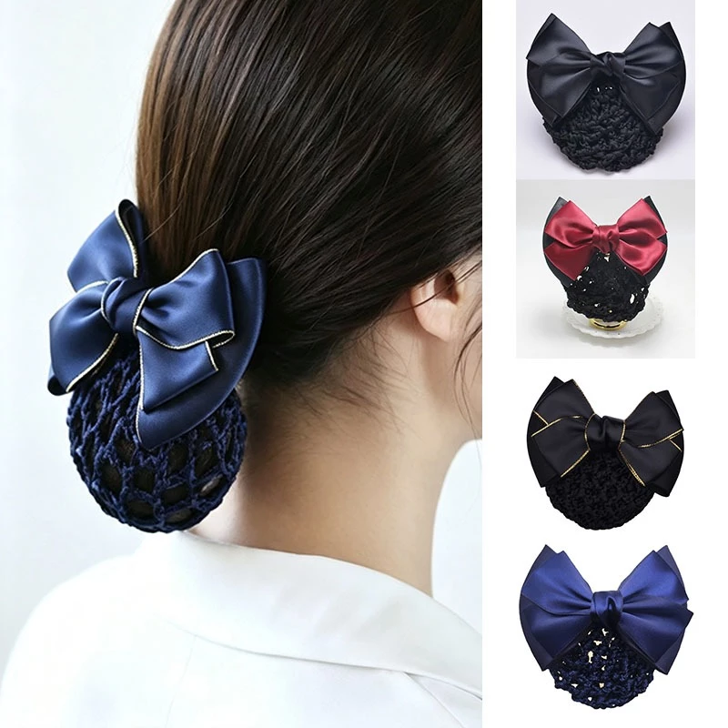 80% OFF LOYO Hair Net Clip Ribbon Korean Version of Women Office Work Nurse Hotel Banking Hair Accessory
