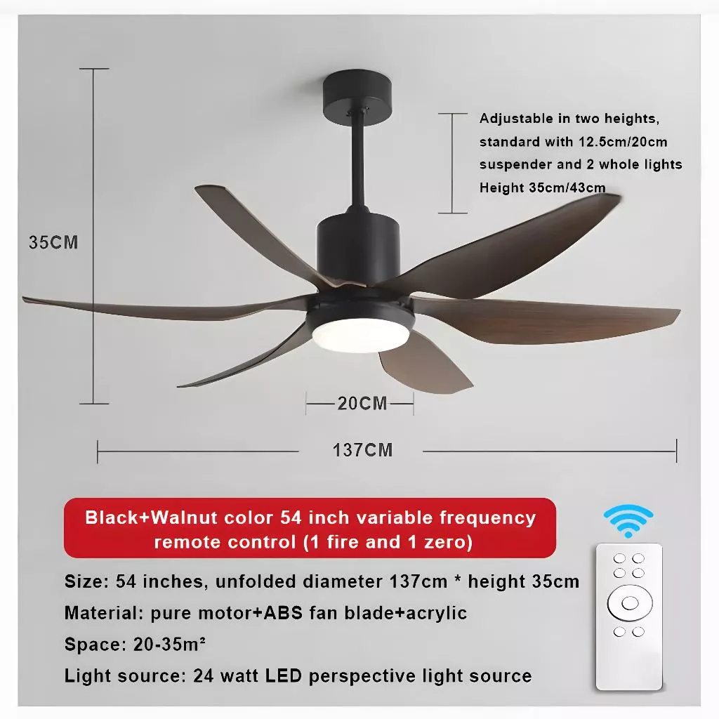 79% OFF Ceiling Fan With Light Remote Fan Big Size DC Motor Nordic Industrial Chandelier Electric Fans Lamp