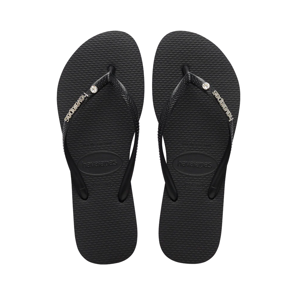 40% OFF Slim Logo Metal Crystal SW II Flip Flops