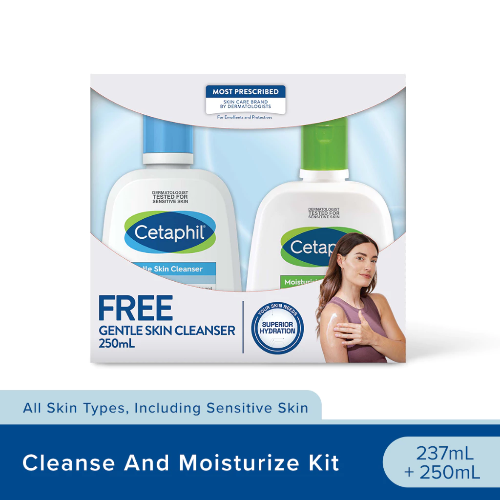 38% OFF Cetaphil Cleanse And Moisturize Kit(Gentle Skin Cleanser 250ml & Moisturizing Lotion 237ml)