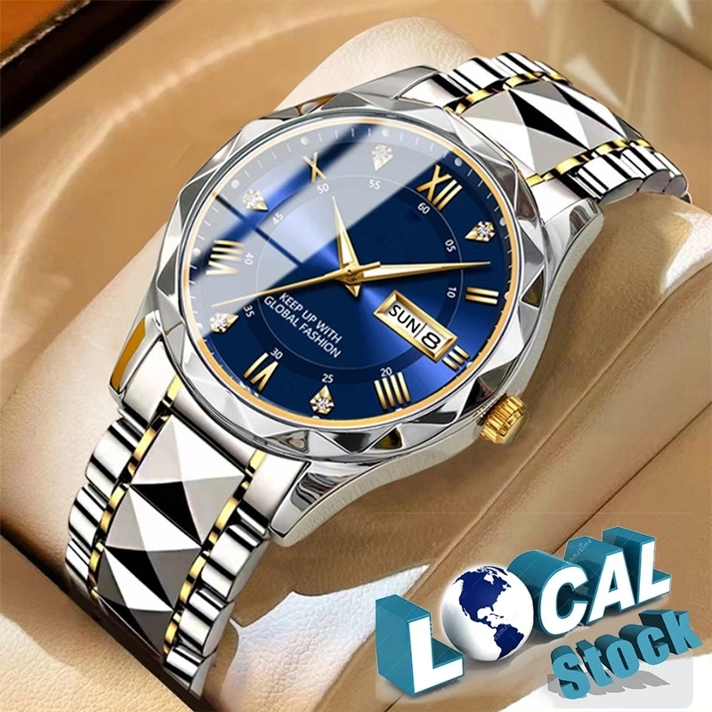 68% OFF 【PH Stock】New Watch for Men Original Waterproof Luminous High FASHION Male Clock Stainless Steel Quartz Man Watches